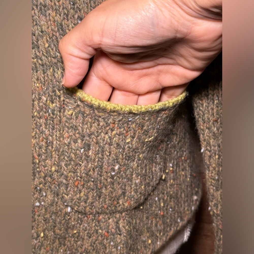 🌻 Talbots Wool Angora Blend Snap Front Green Knit Sweater Cardigan - Small - Picture 4 of 7